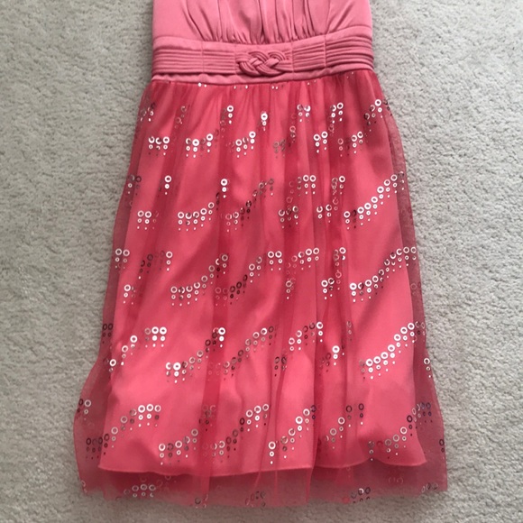 Pink Chiffon Layered Back Tie Dress - Picture 4 of 4